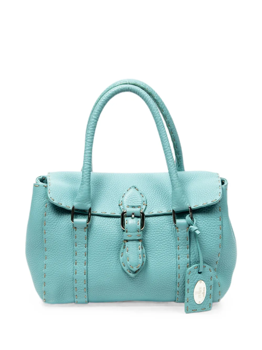 Fendi Pre-Owned mini Linda leather tote bag - Blue