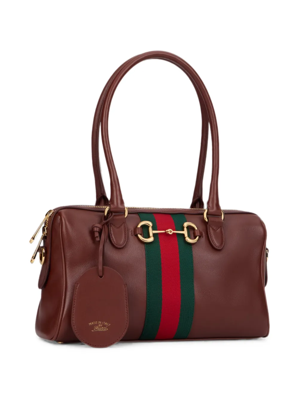 Gucci Medium Borsetto schoudertas met Horsebit-detail en Web-streep Bruin