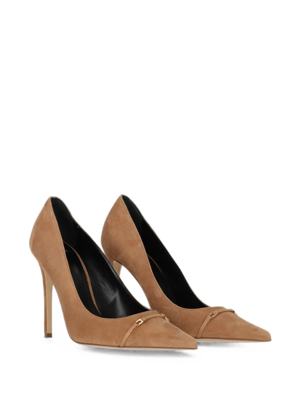 Elisabetta Franchi pointed-toe plaque-detail pumps Beige