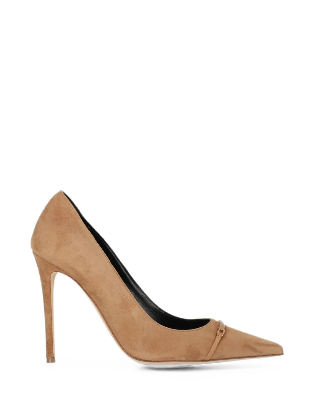 Elisabetta Franchi pointed-toe plaque-detail pumps Beige