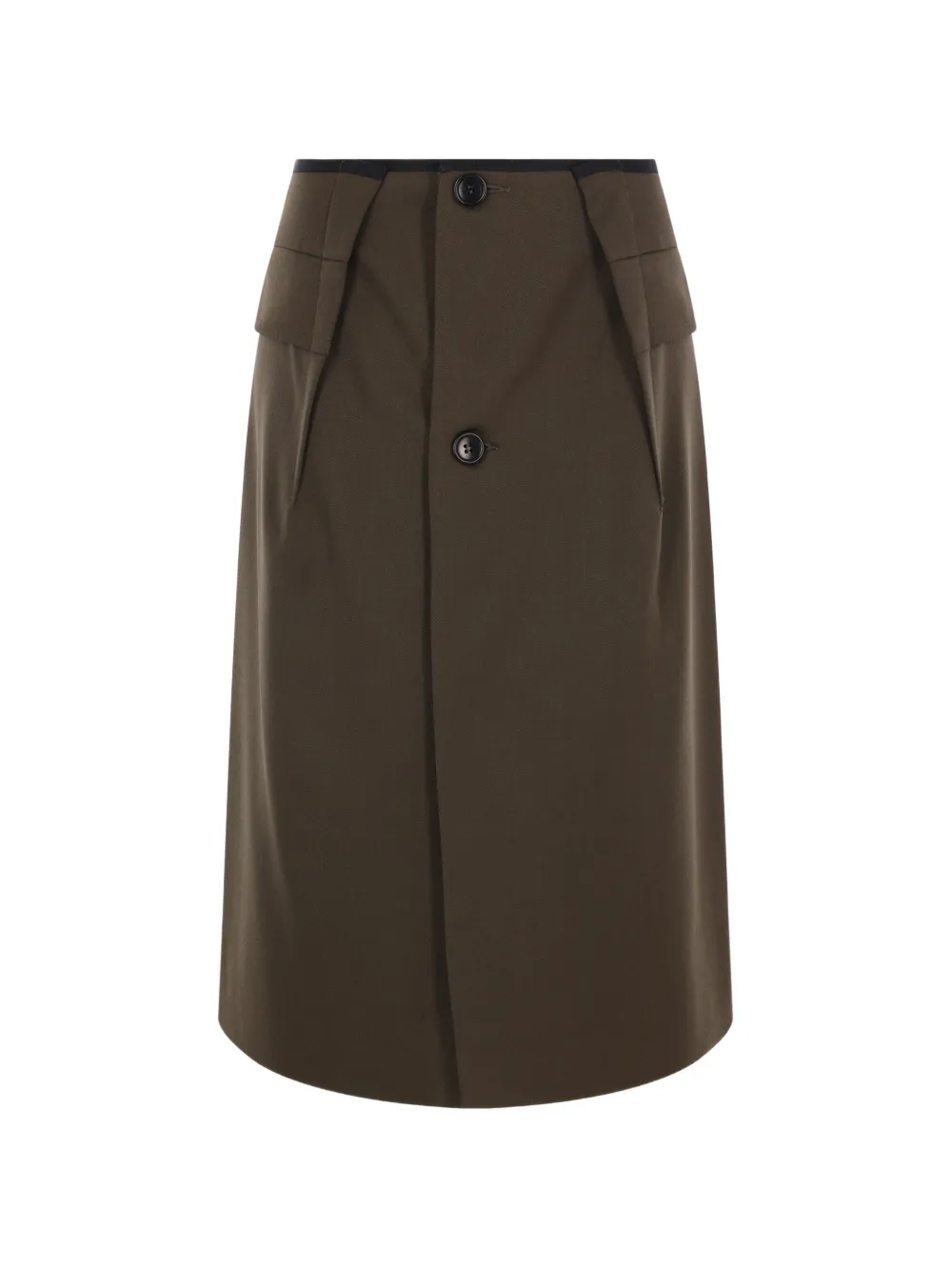 Ter Et Bantine button-fastening pleat-detail midi skirt - Verde