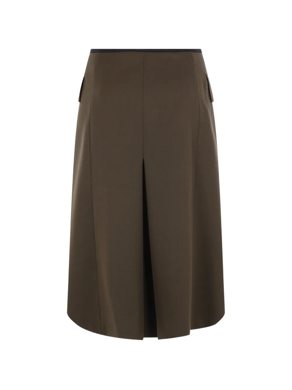 Ter Et Bantine Midi-rok met knoopsluiting en geplooid detail Groen