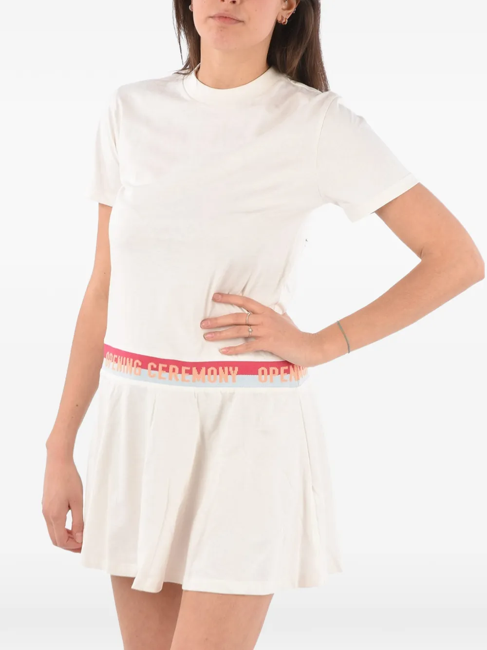 Opening Ceremony logo-waistband short-sleeve mini dress