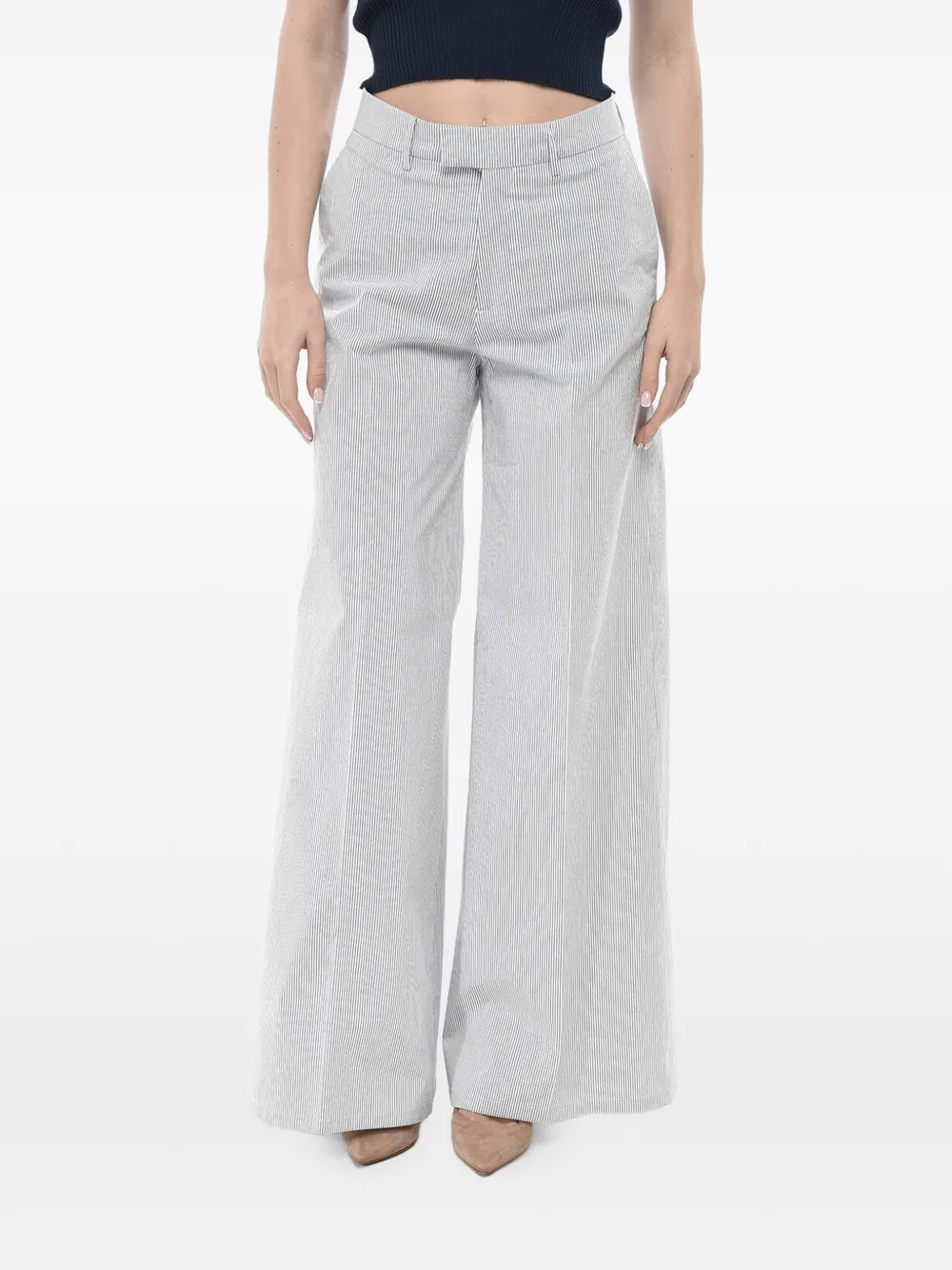 Berwich Nina striped wide-leg trousers - Blau