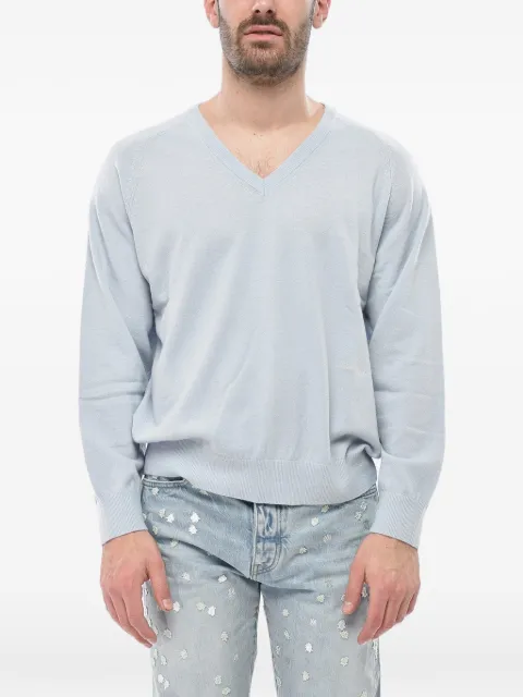 DUNST logo-embroidered V-neck sweater