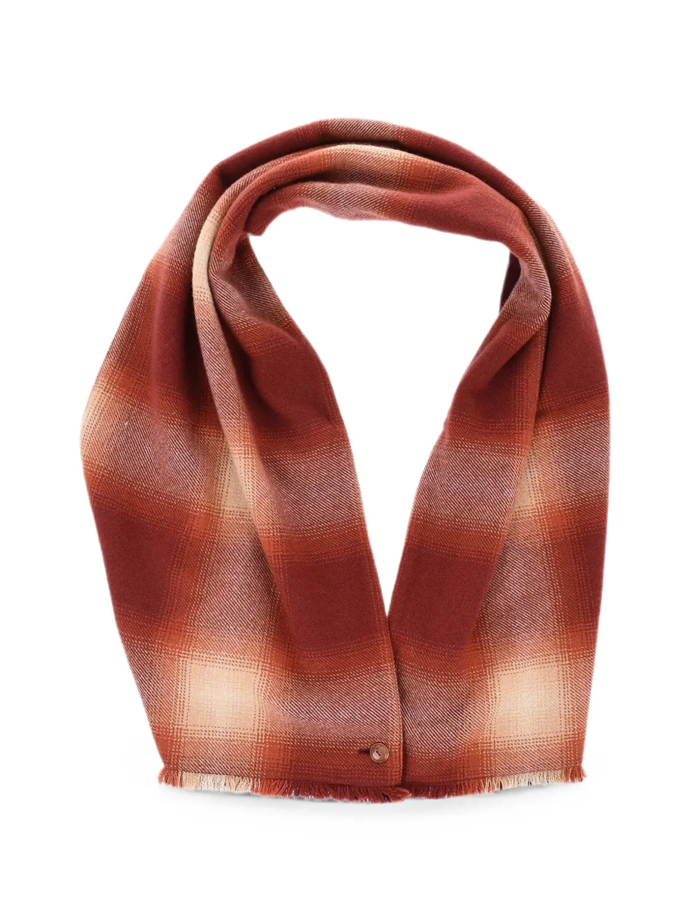 GOD'S TRUE CASHMERE plaid frayed-edge scarf - Rot