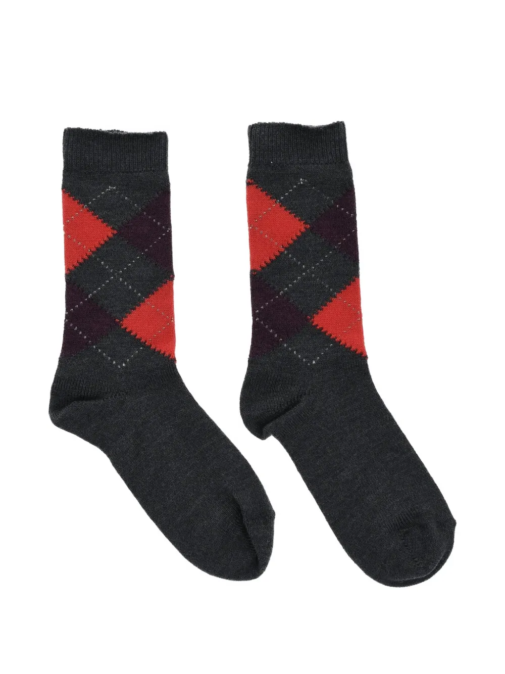 Maria La Rosa Argyle Wool Socks In Grey