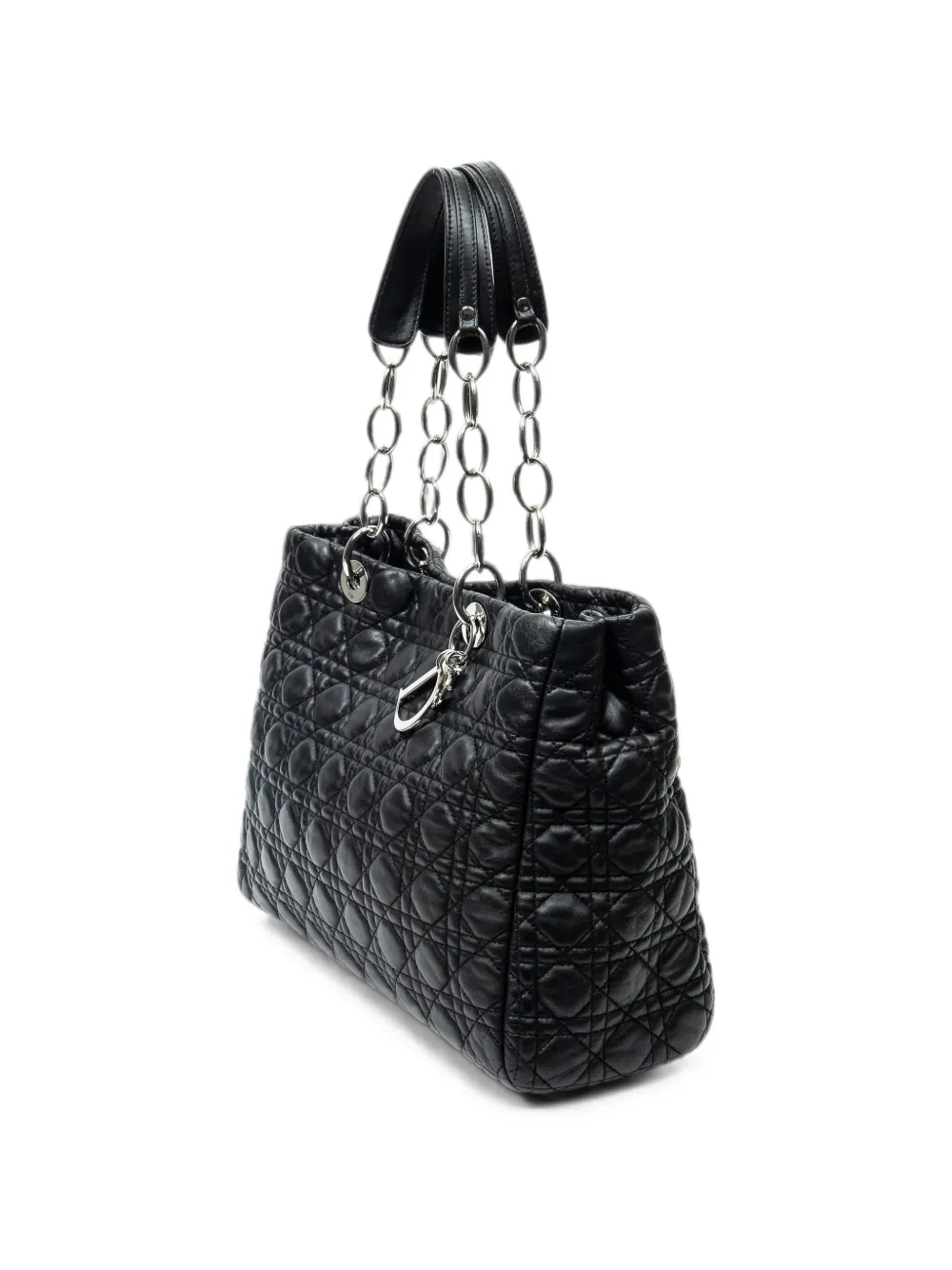 Dior Pre-owned Medium Quilted Tote Bag in Black, view 3