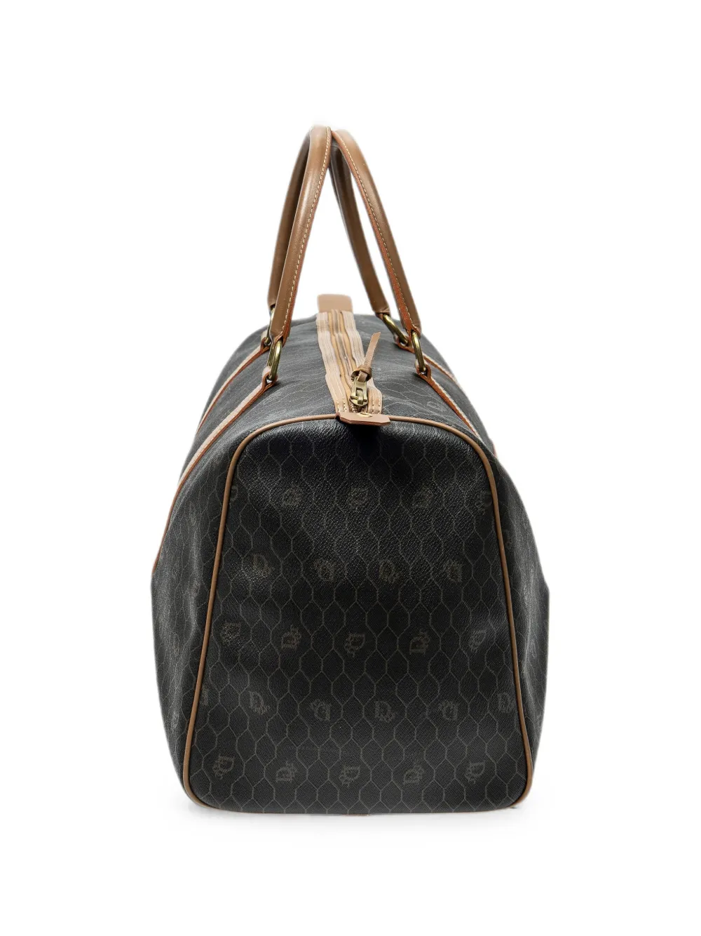 Dior Pre-owned Medium Boston Honeycomb-pattern Luggage in Brown, view 5