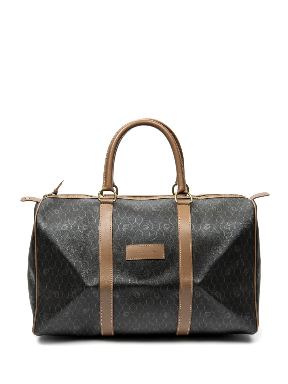 Christian Dior Pre-Owned Valigia Boston media con motivo a nido d'ape - Marrone