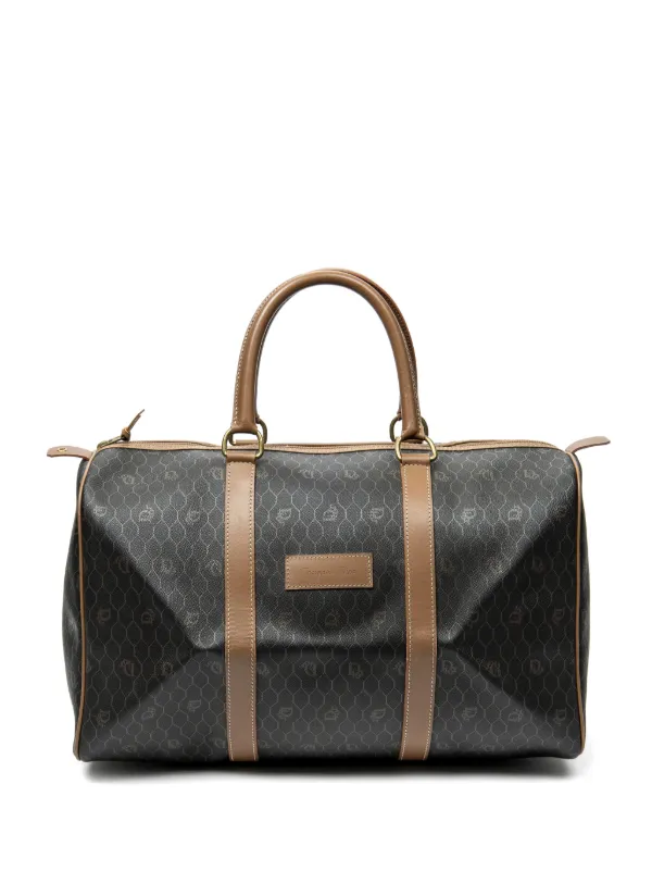 Dior Pre-owned Medium Boston Honeycomb-pattern Luggage in Brown