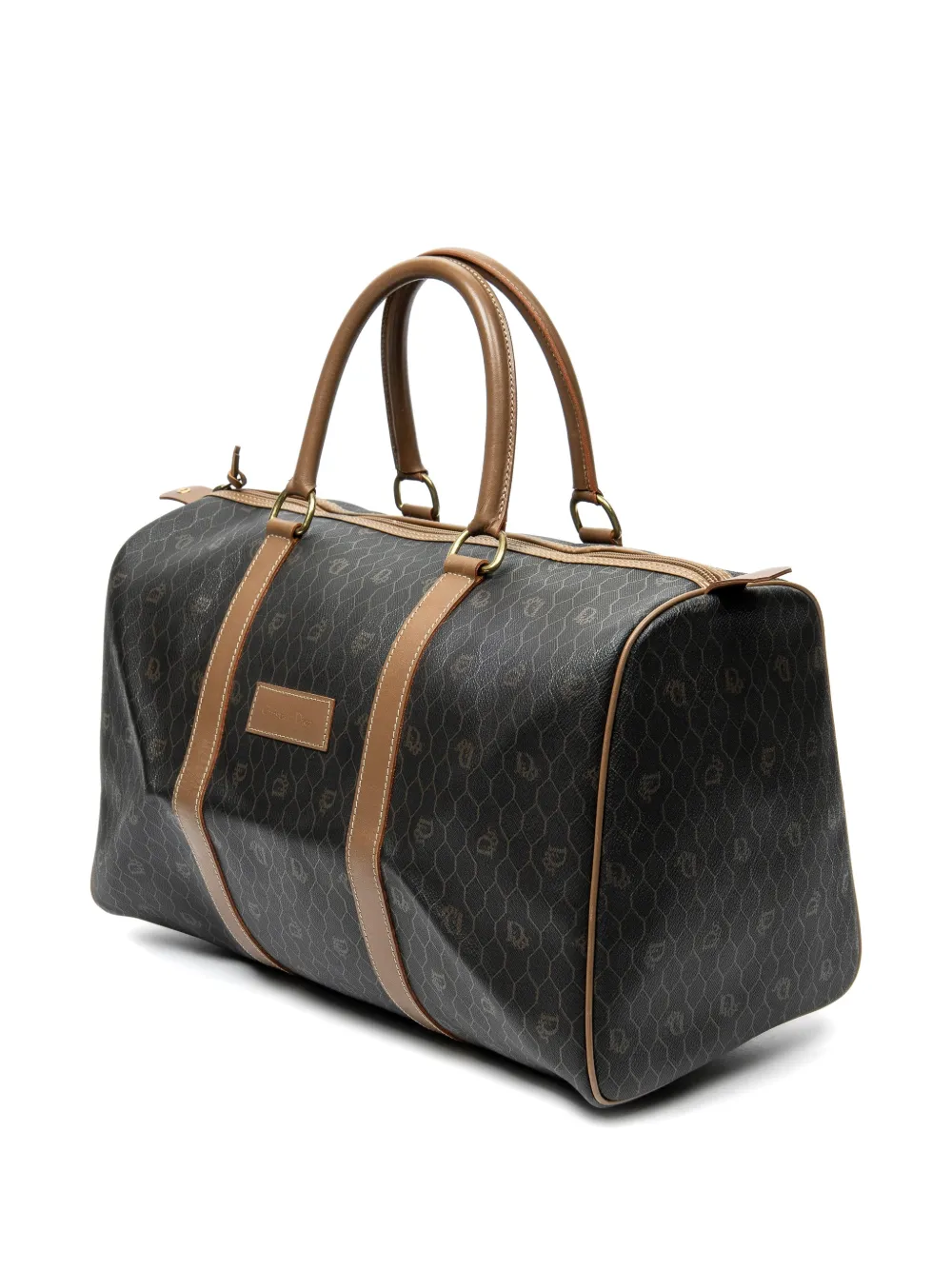 Dior Pre-owned Medium Boston Honeycomb-pattern Luggage in Brown, view 3
