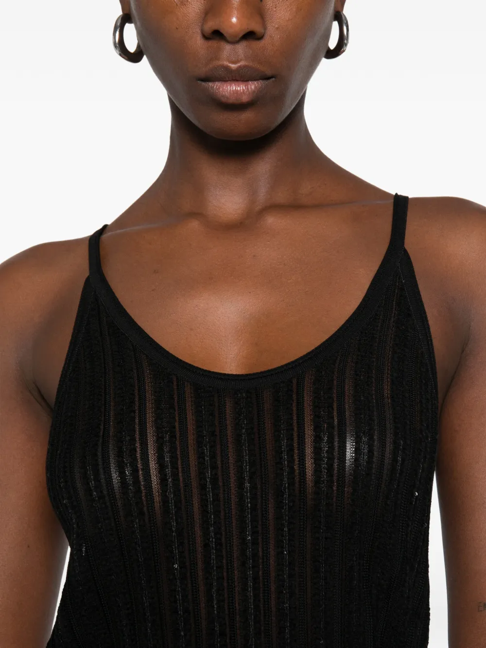 TOM FORD sequin-embellished ribbed-knit top Zwart