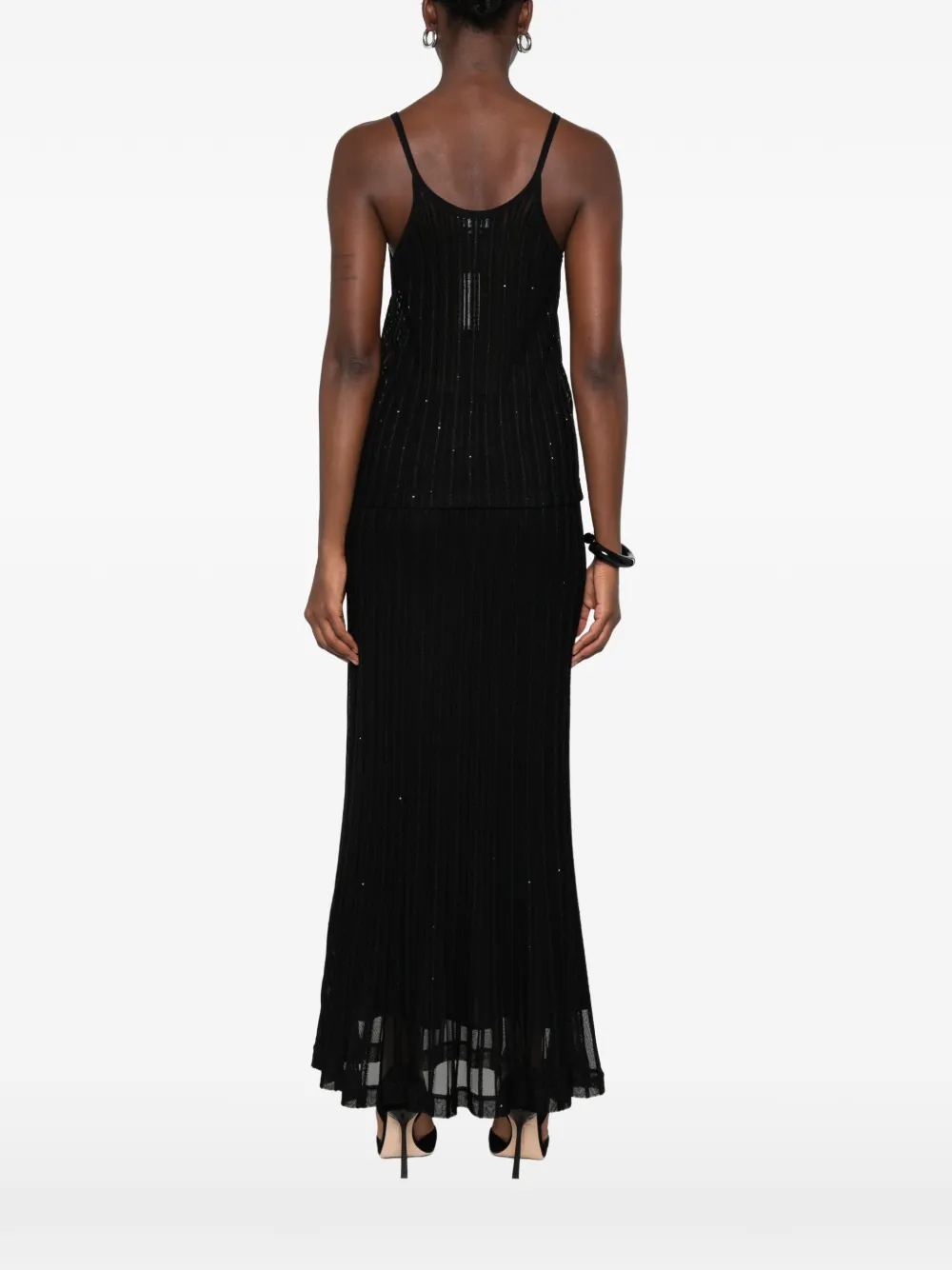 TOM FORD sequin-embellished ribbed-knit top Zwart
