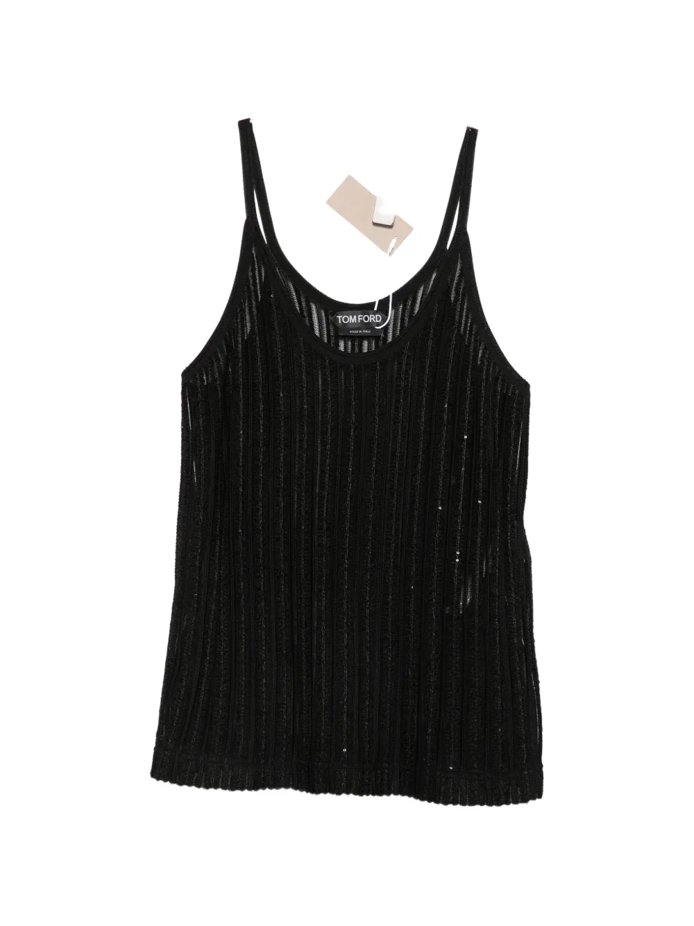 TOM FORD sequin-embellished ribbed-knit top - Nero