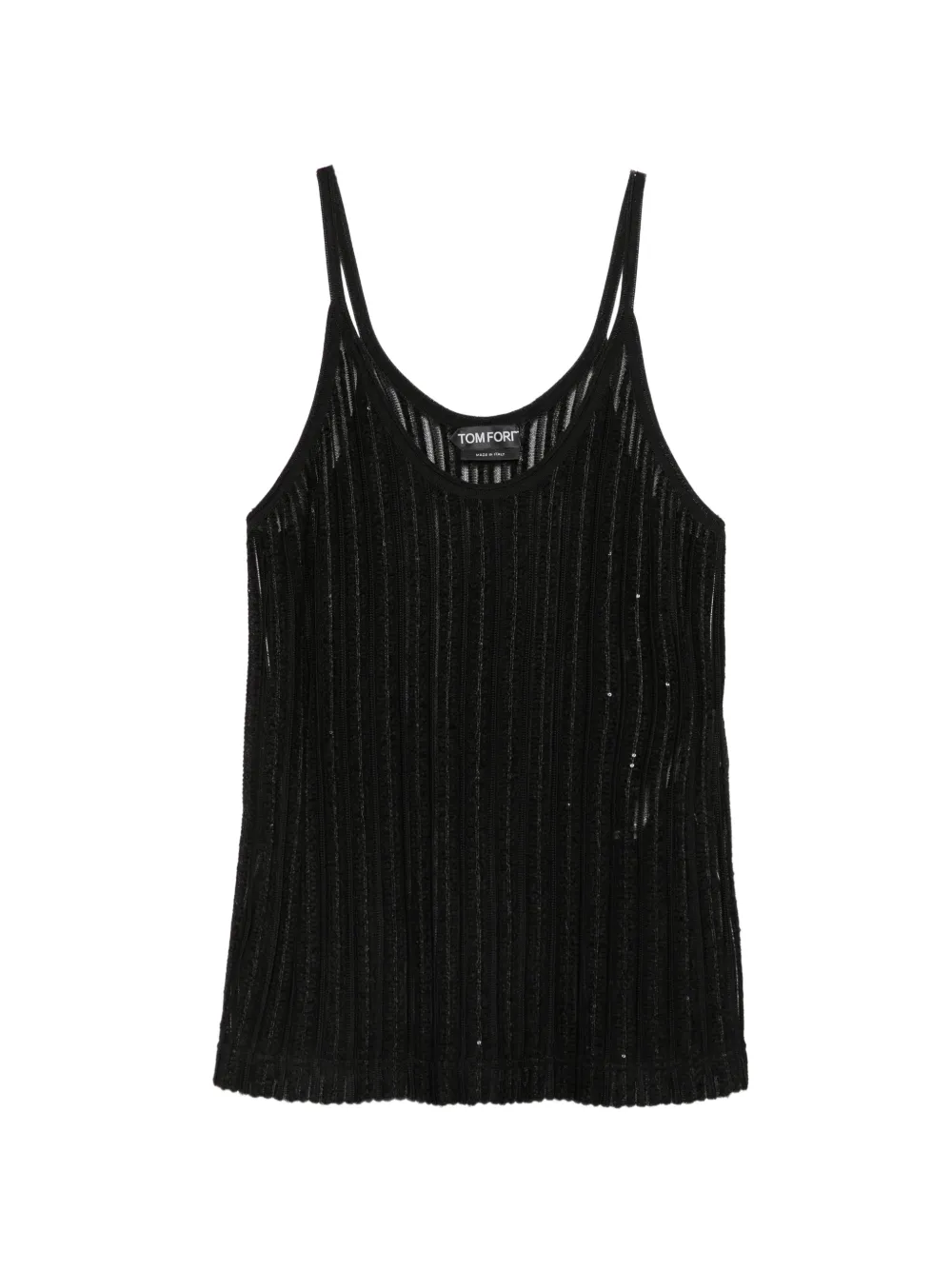 TOM FORD sequin-embellished ribbed-knit top - Nero
