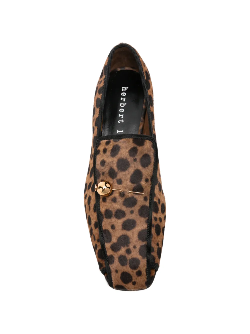 HERBERT LEVINE Show Time Leopard-print Loafers in Brown, view 4