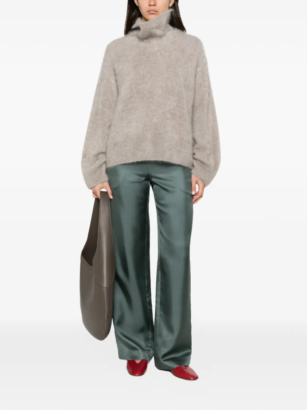 LouLou de Saison Alera broek met wijde pijpen Groen