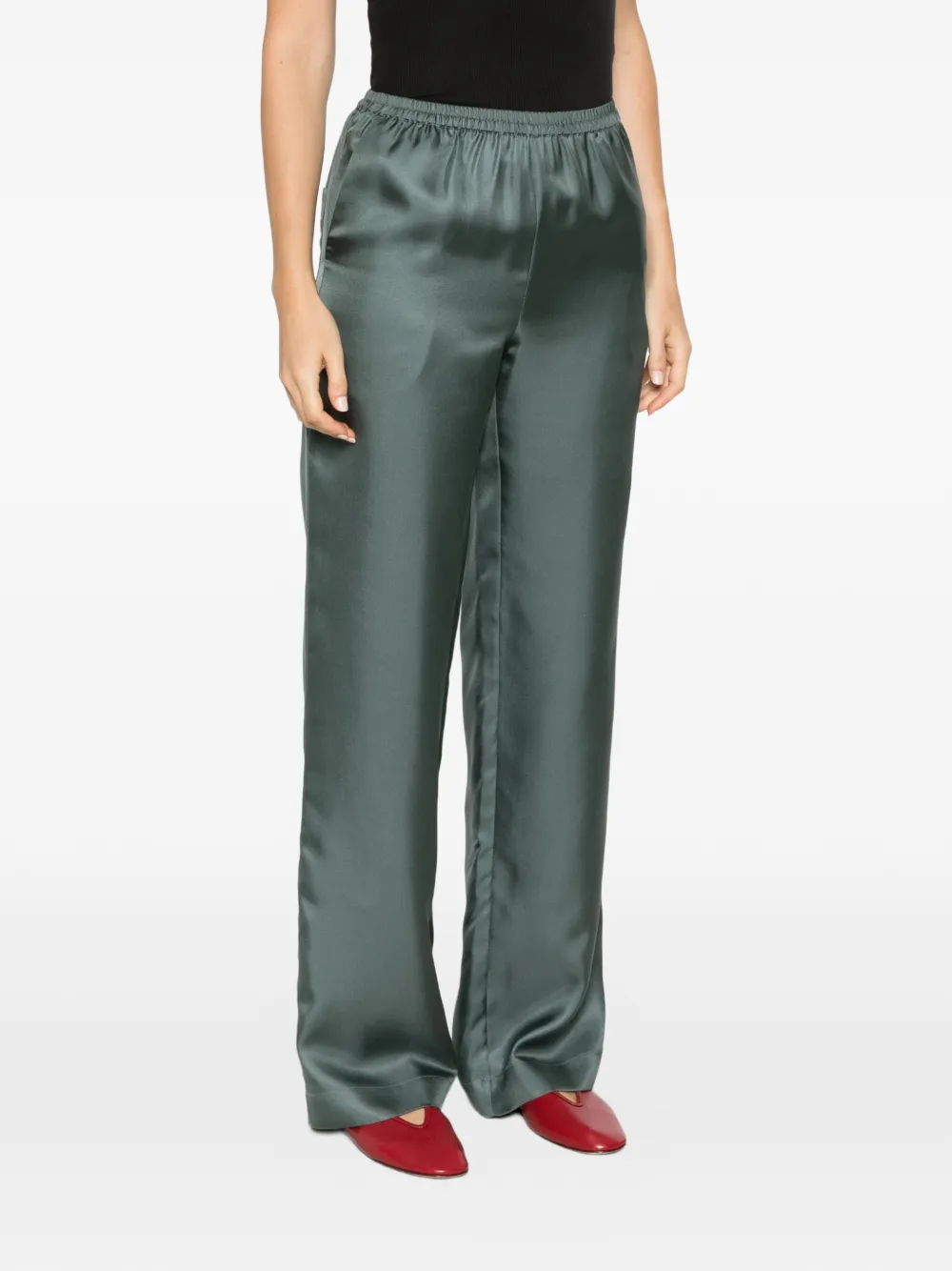 LouLou de Saison Alera broek met wijde pijpen Groen