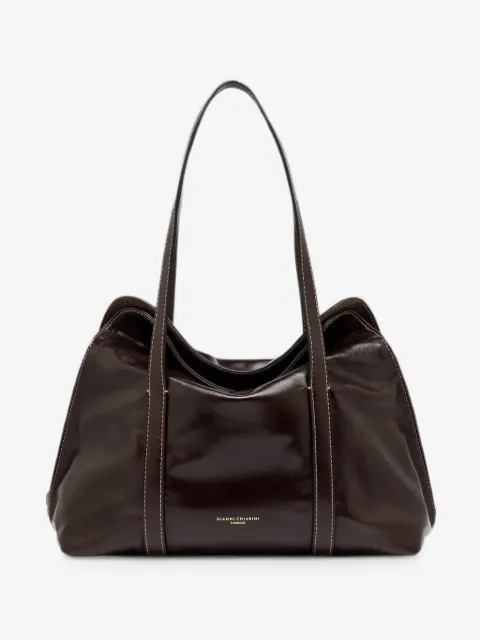 GIANNI CHIARINI Marghe large topstitch leather shoulder bag