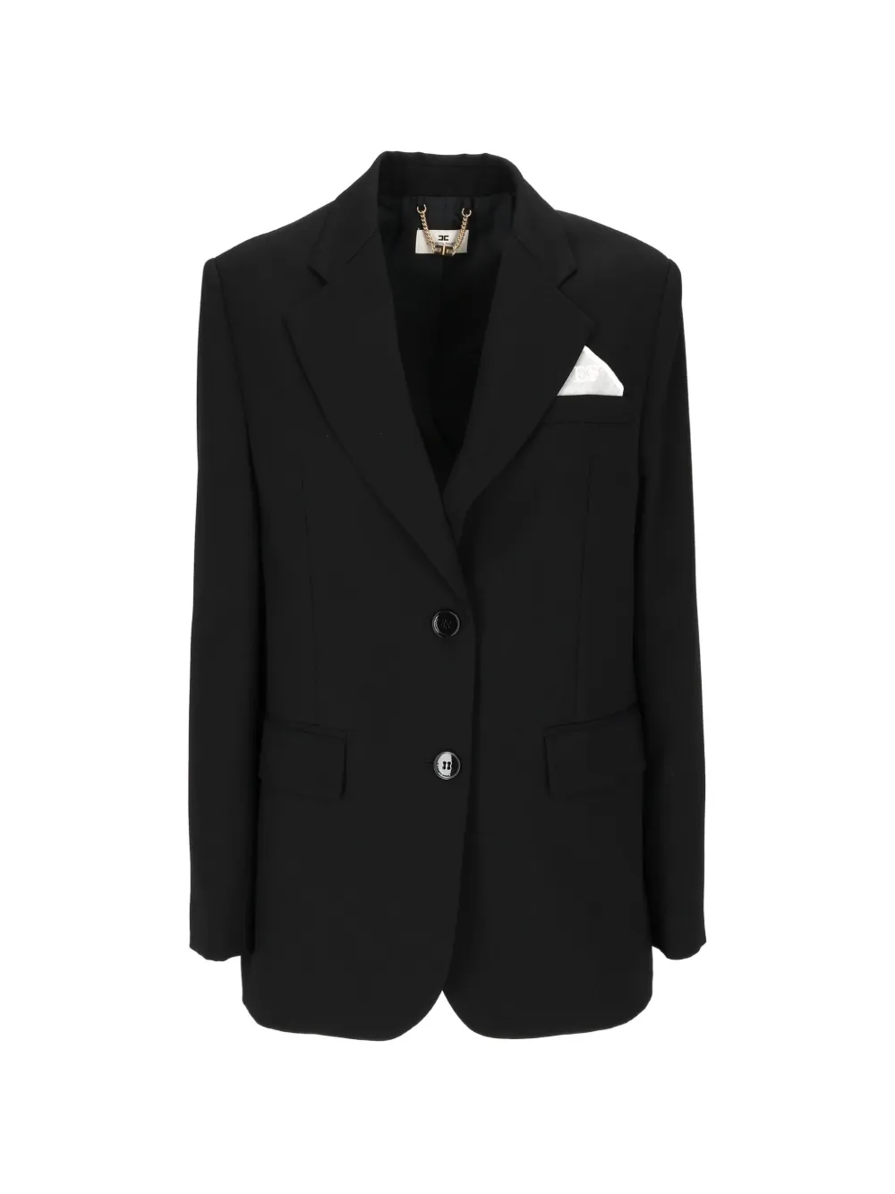 Elisabetta Franchi pocket-square-detail single-breasted blazer - Black