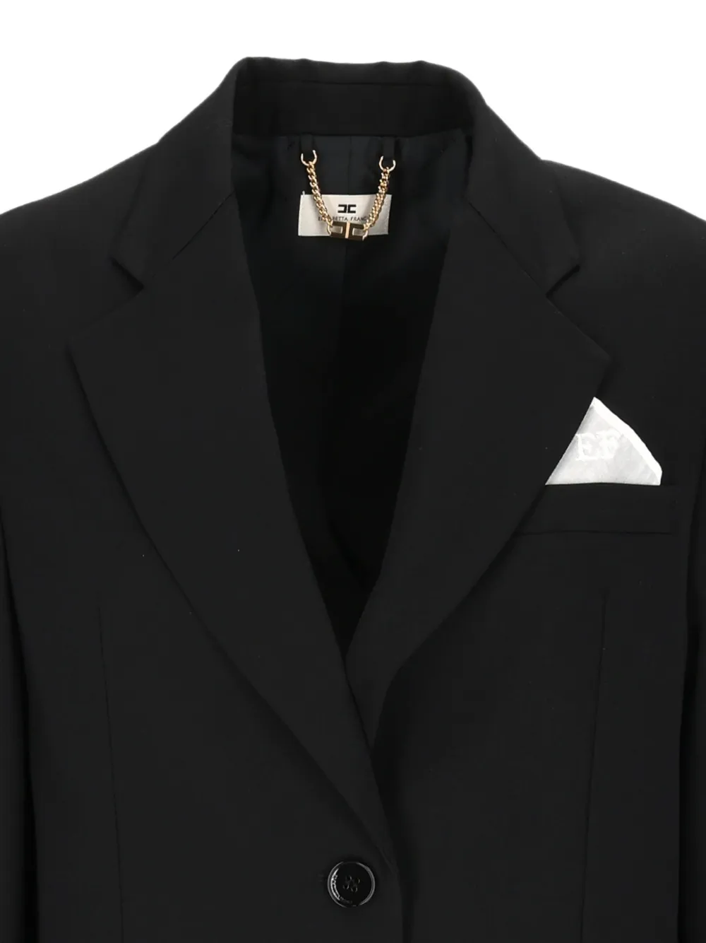 Elisabetta Franchi Blazer met enkele rij knopen en pochet Zwart