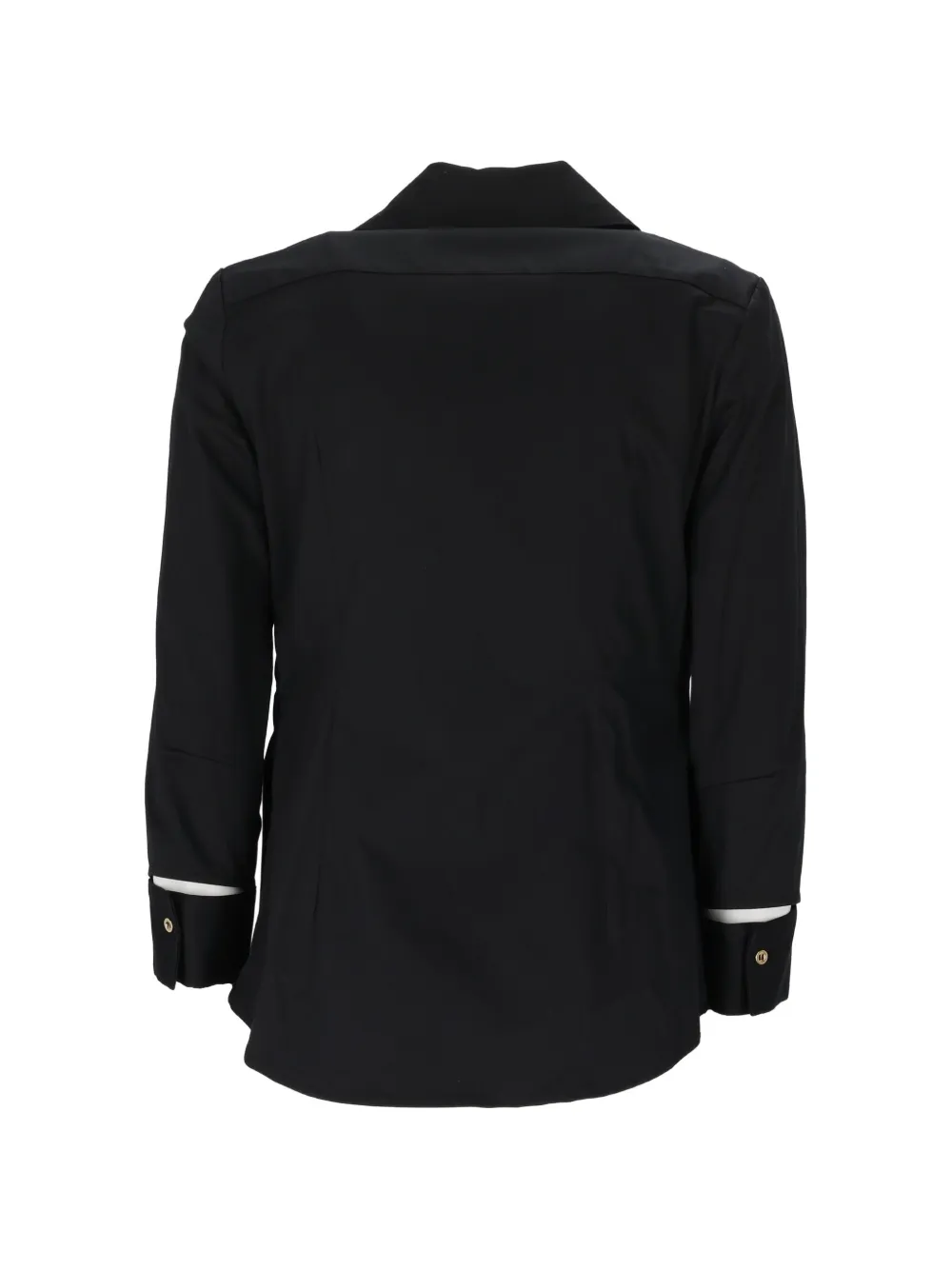 Elisabetta Franchi Blouse met V-hals en logobedel Zwart