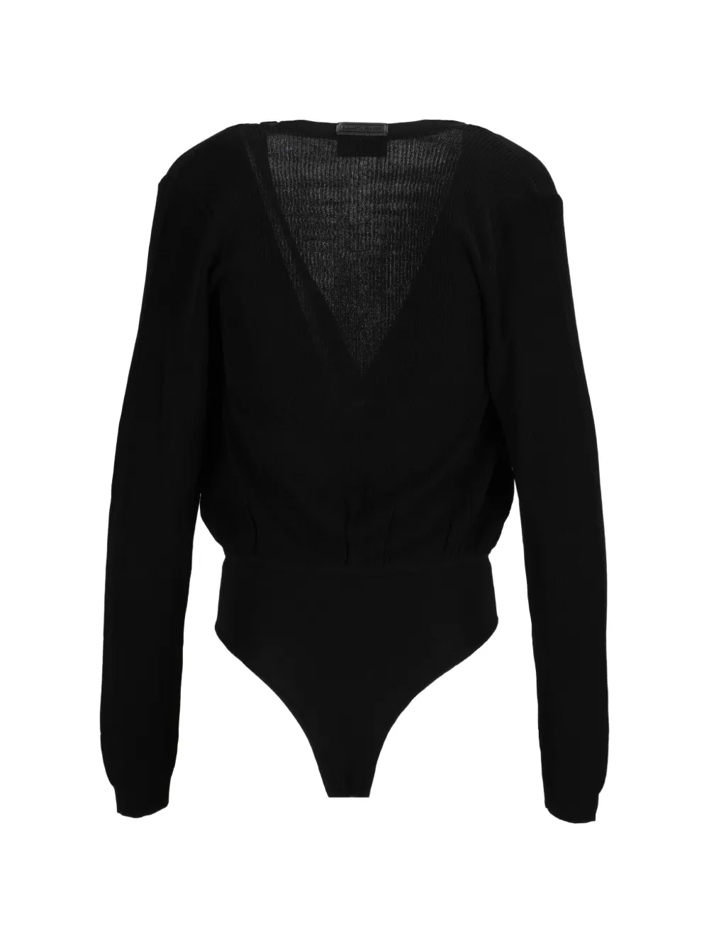 Elisabetta Franchi Geribbelde body in wikkelstijl Zwart