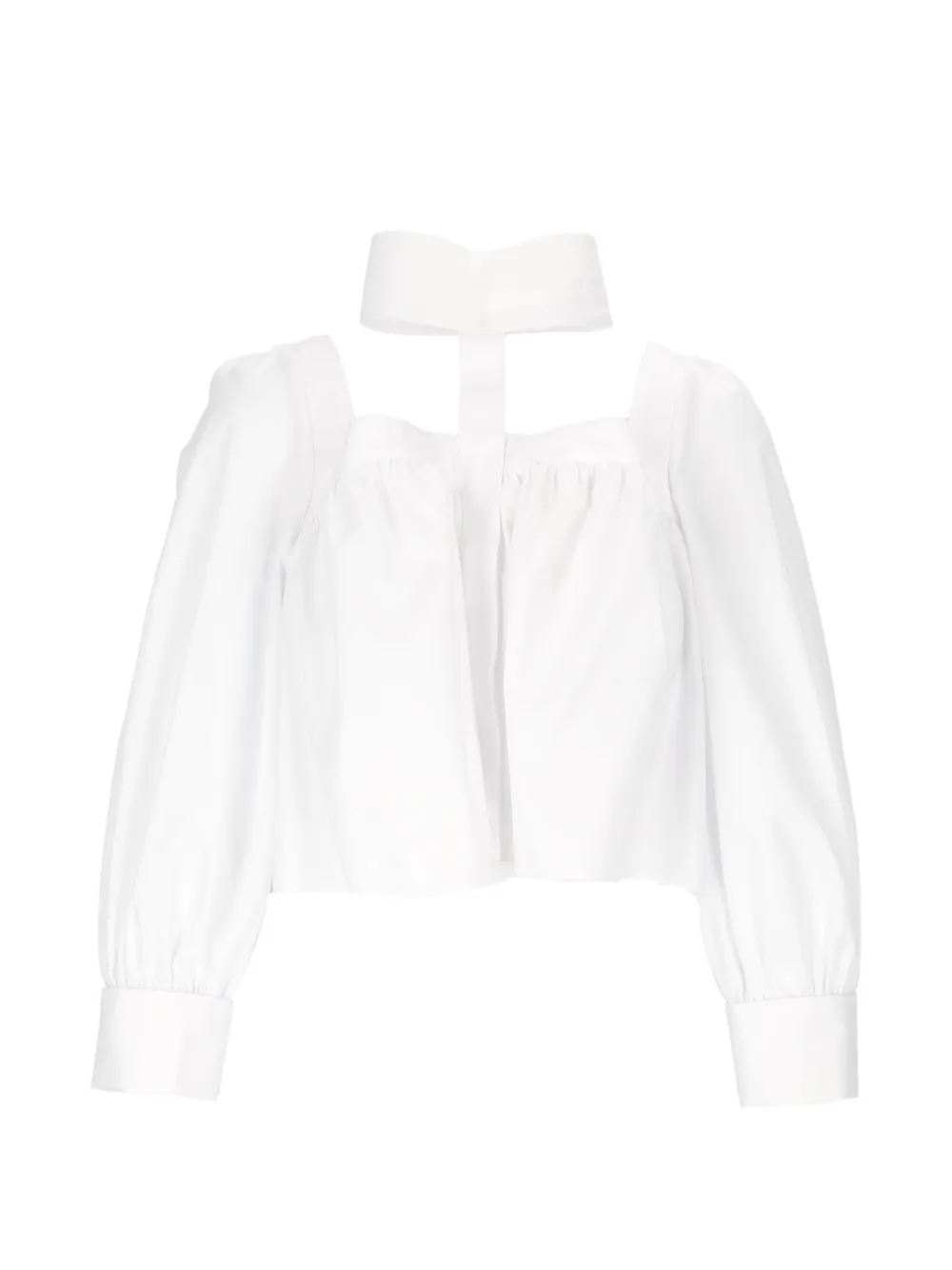Elisabetta Franchi cut-out long-sleeve shirt - White