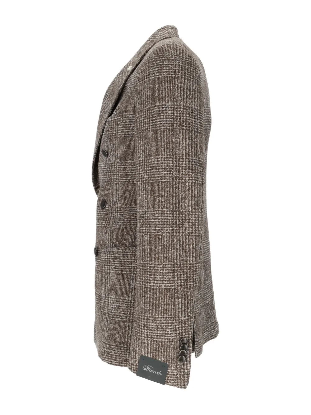 BRANDO double-breasted Prince of Wales-check blazer Bruin