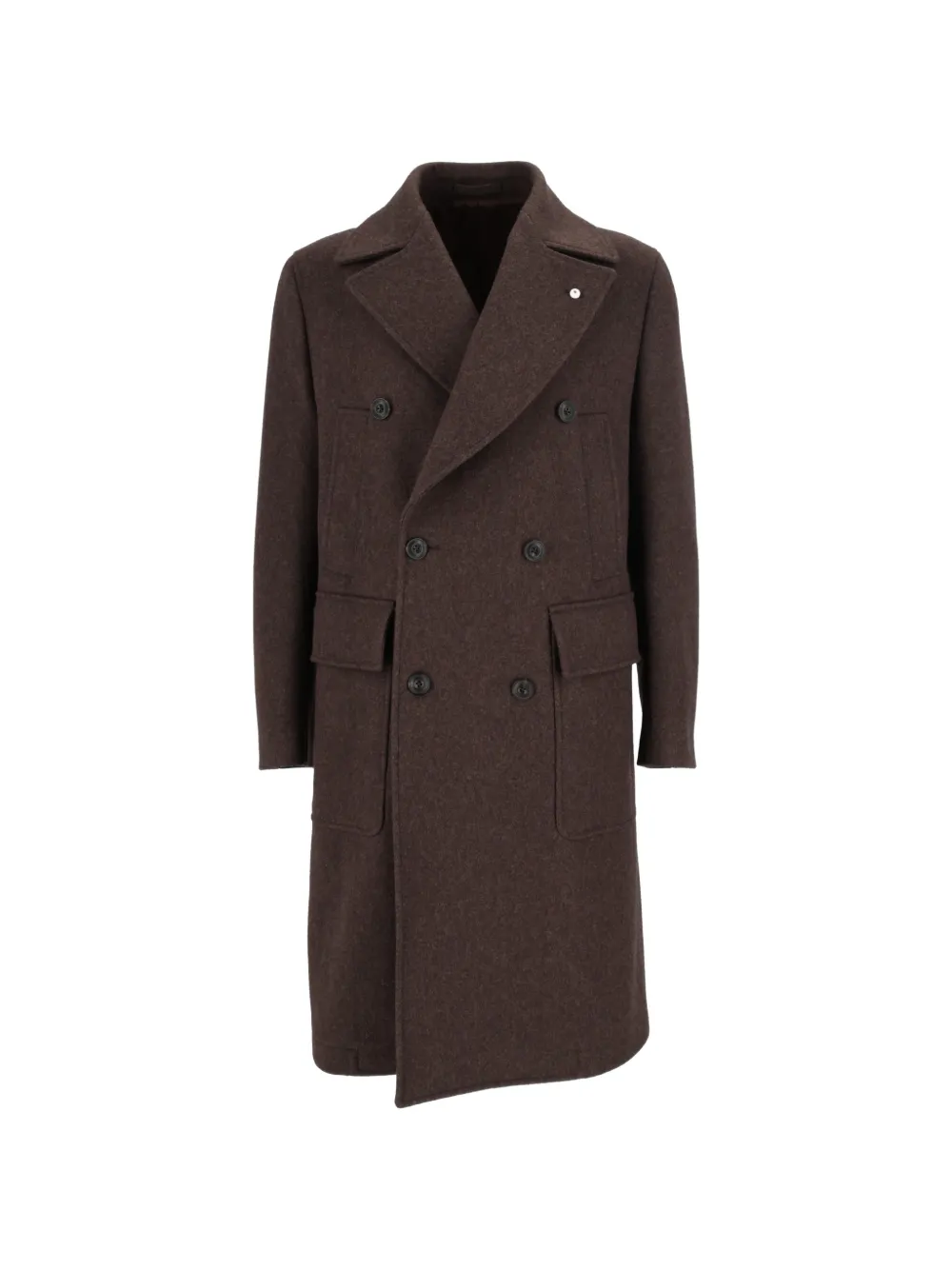 BRANDO double-breasted peak-lapel coat - Braun