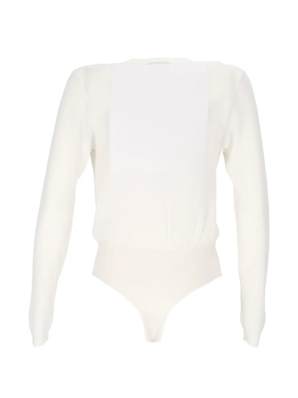 Elisabetta Franchi Ribgebreide body met wikkel-design Wit