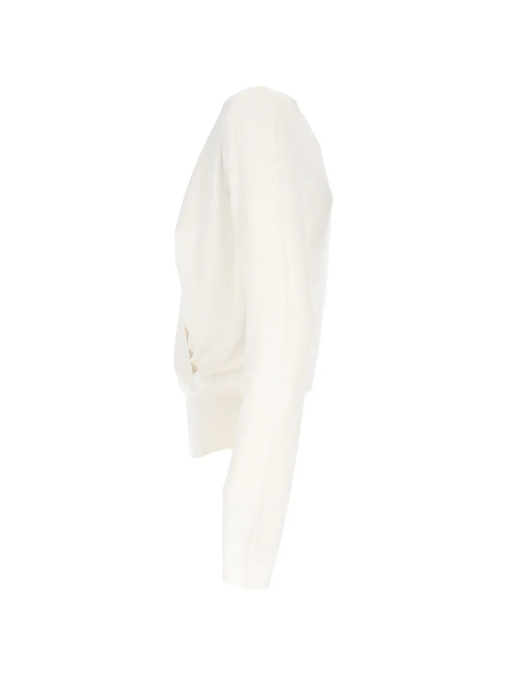 Elisabetta Franchi Ribgebreide body met wikkel-design Wit