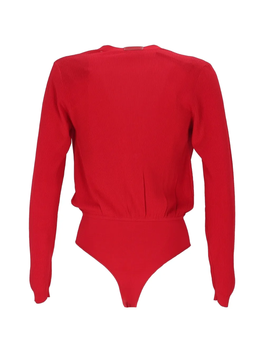Elisabetta Franchi Ribgebreide body met wikkel-design Rood