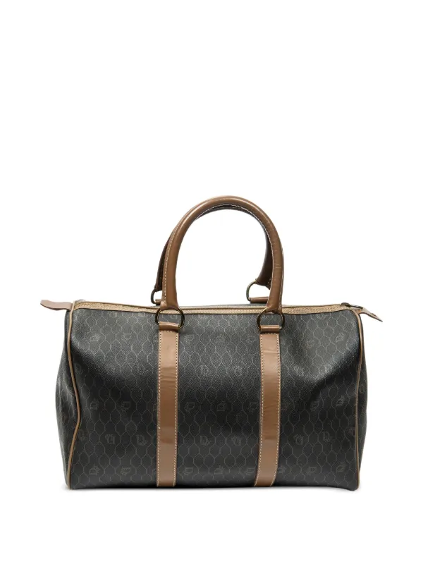 Christian Dior Pre-Owned Honey-comb Boston Handbag | Grey | FARFETCH