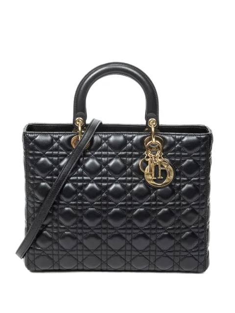 Christian Dior Pre-Owned large Lady Dior leather tote bag