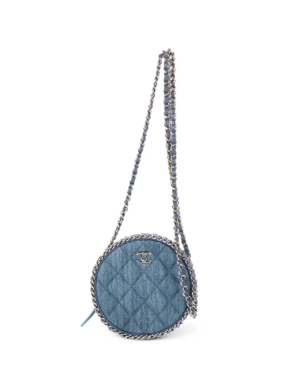 CHANEL Pre-Owned mini round quilted CC shoulder bag - Blue