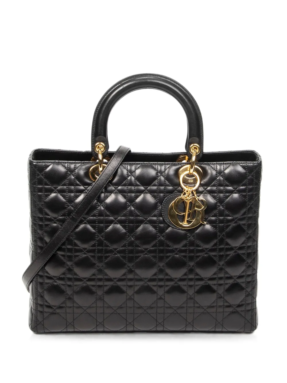 Christian Dior Pre-Owned Lady Dior Cannage tote bag - Black
