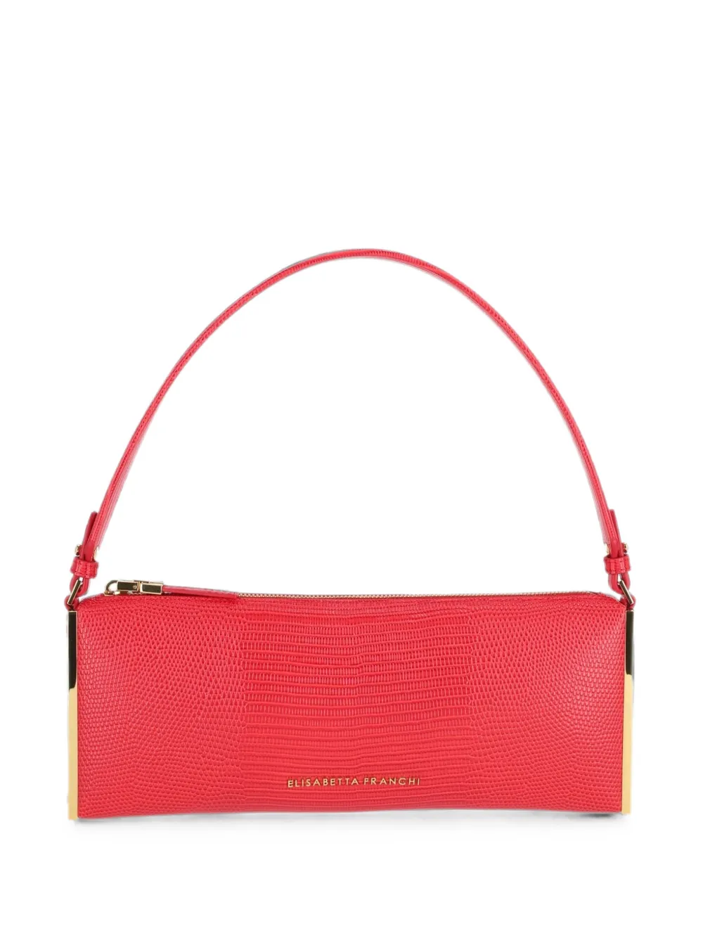 Elisabetta Franchi lizard-effect gold-tone trim shoulder bag - Rot