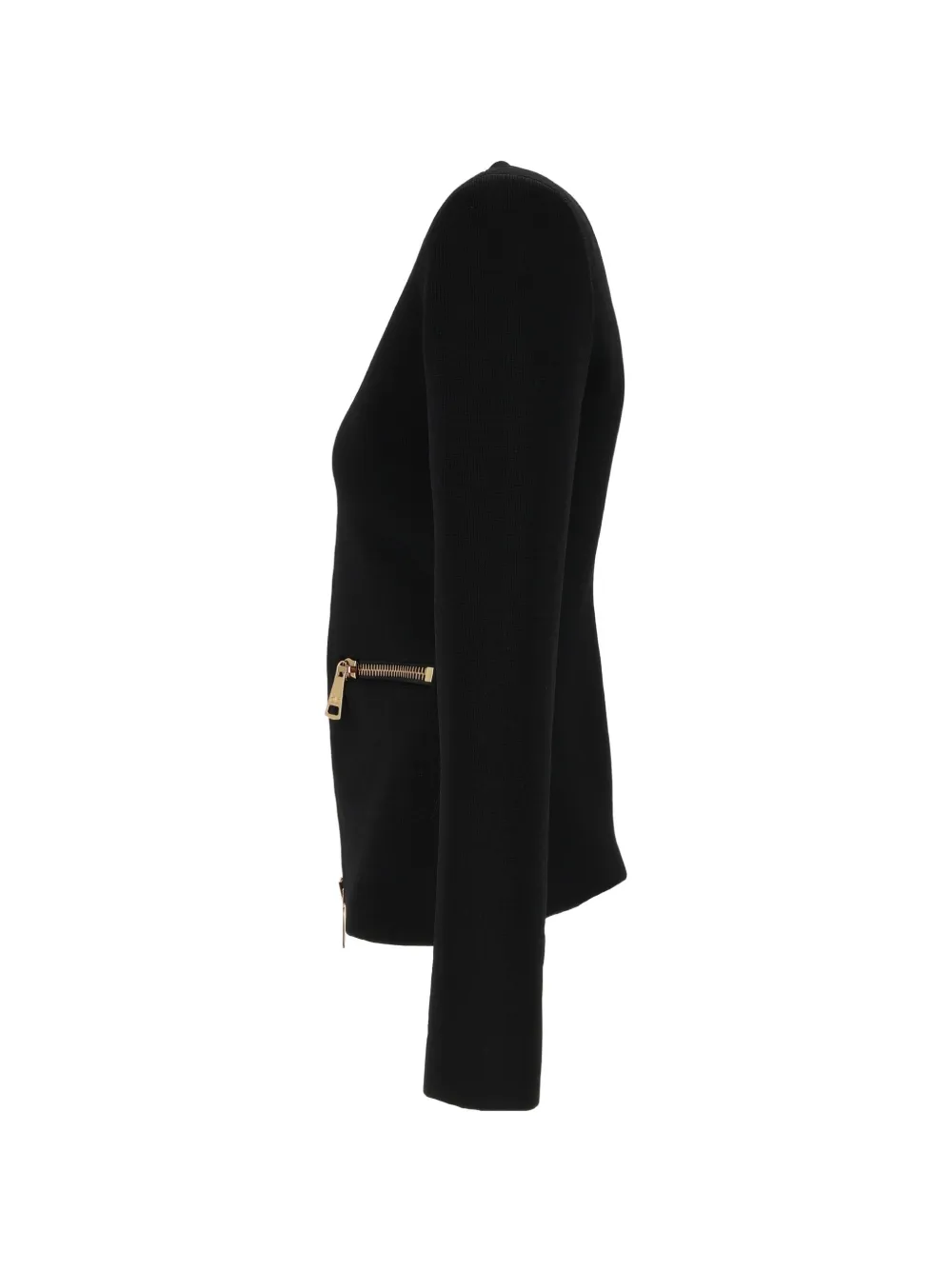 Elisabetta Franchi Gebreid vest met rits Zwart