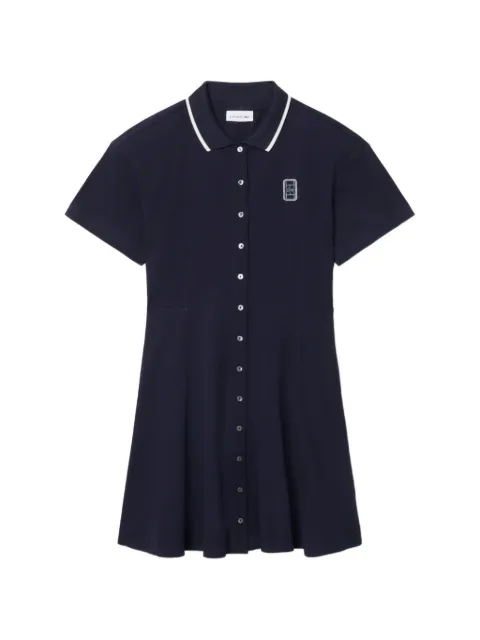Lacoste flared badge-accent petit-pique dress