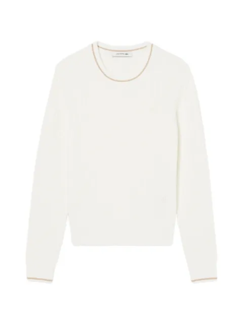Lacoste cable-knit contrast-trim sweater