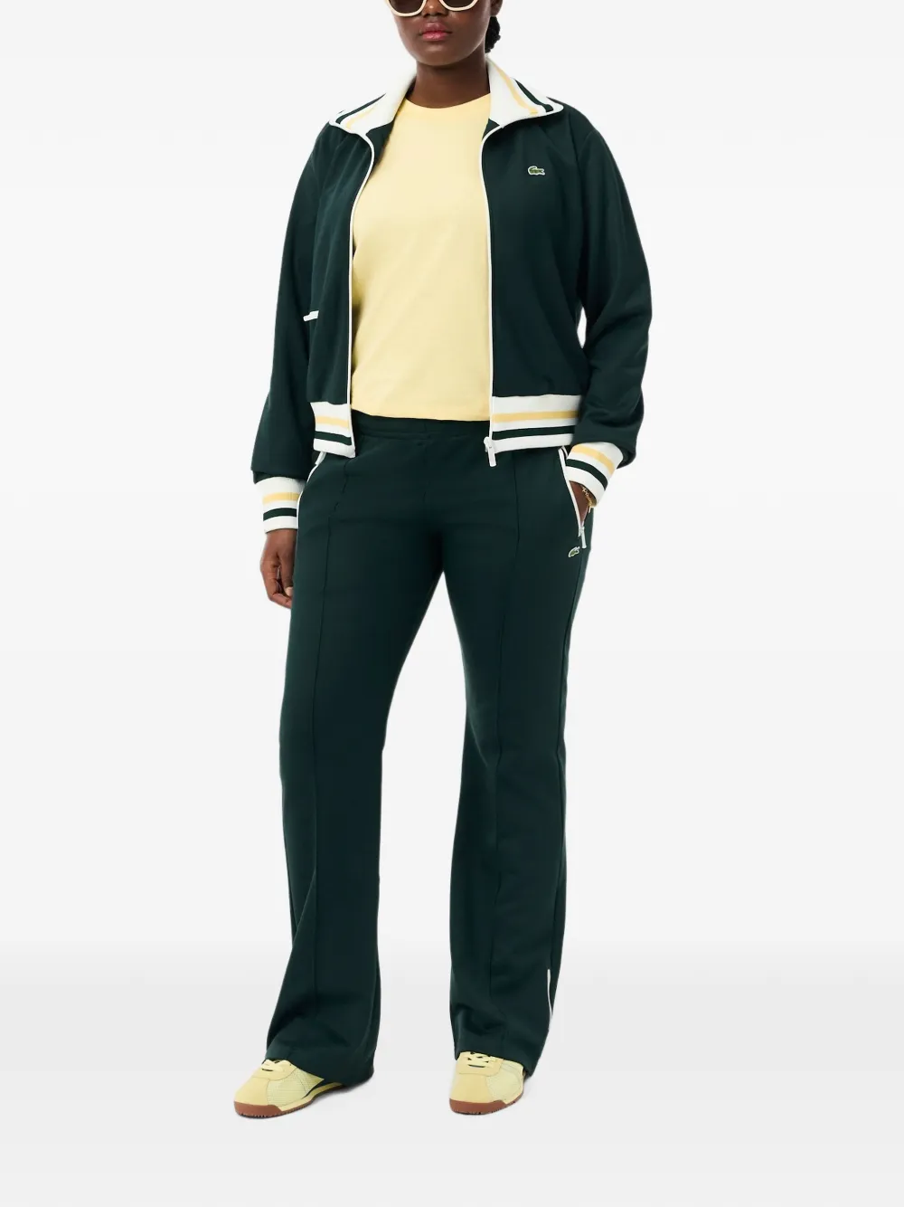 Lacoste Trainingsbroek met logo-patch en ritsdetail Groen