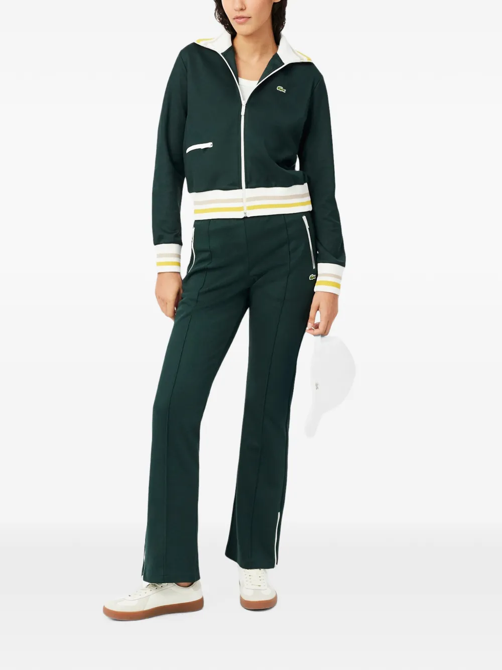 Lacoste Trainingsbroek met logo-patch en ritsdetail Groen