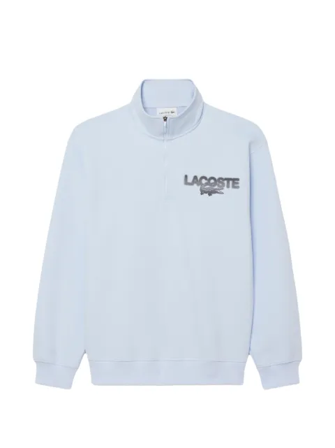 Lacoste sudadera con medio cierre y logo estampado