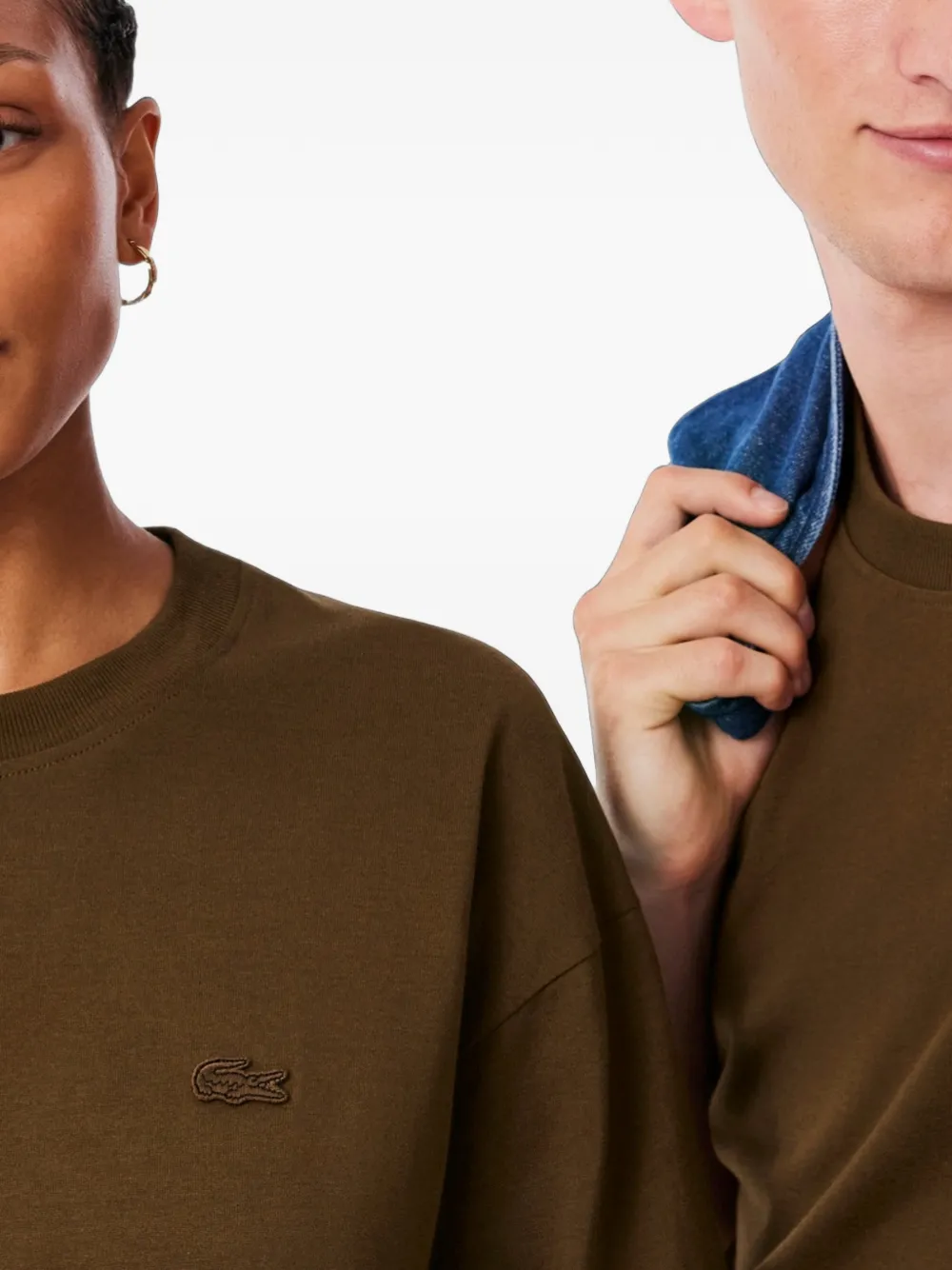 Lacoste T-shirt met logopatch Bruin
