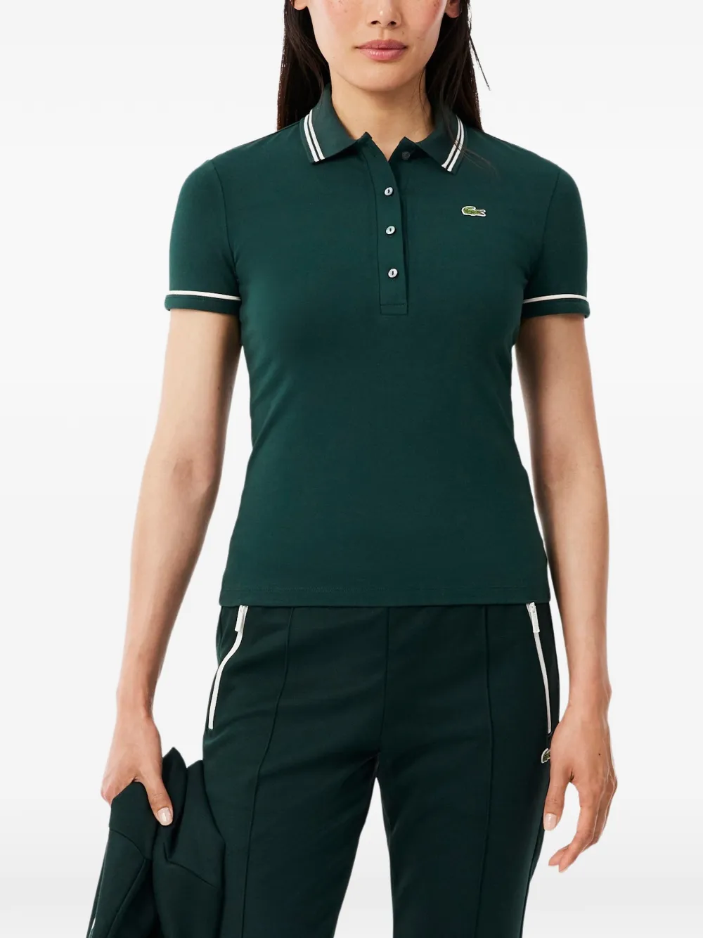 Lacoste L. 12. D slim-fit trim-detail polo Groen