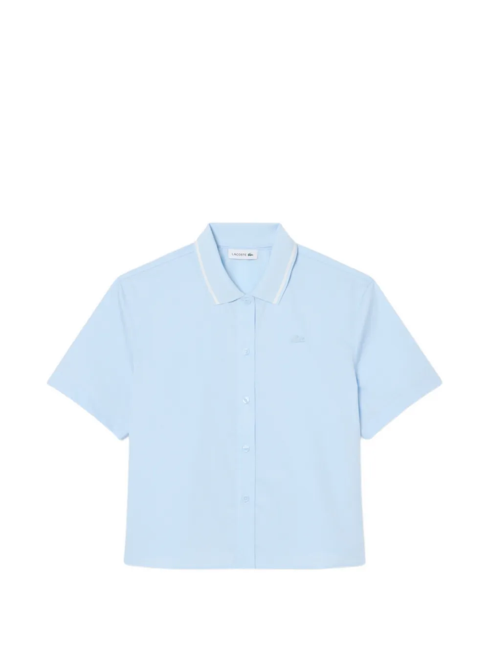 Lacoste petit piqué-effect oversized shirt - Blu