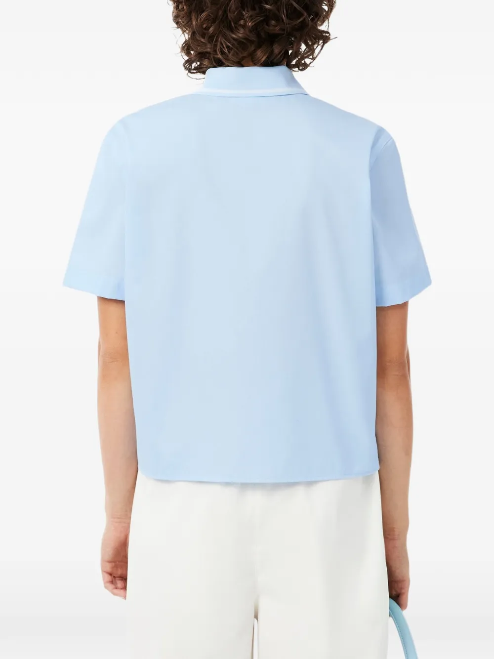 Lacoste petit piqué-effect oversized shirt Blauw