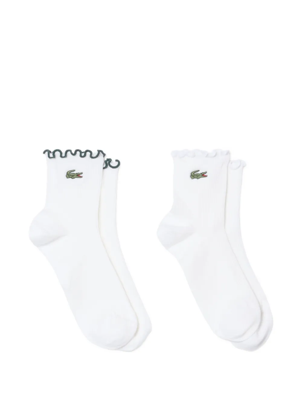 Lacoste ruffled-trim ribbed socks (set of two)
